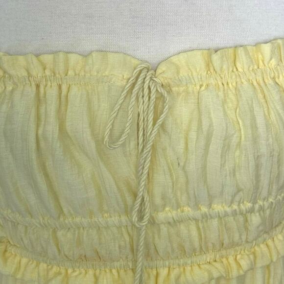 Yellow Spaghetti Strap Sleeveless Bustier A-line Maxi Sundress Open Back Sz M - Picture 4 of 10